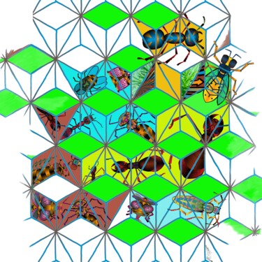 Digitale Kunst mit dem Titel "Alles Was Krappelt" von Manfred Hoppe, Original-Kunstwerk, 2D digitale Arbeit