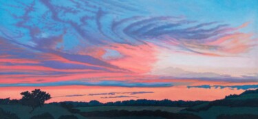 Painting titled "Colourful Sky" by Aryea Flohr, Original Artwork, Oil