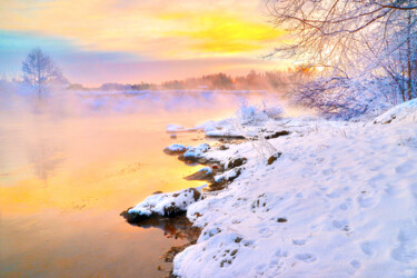 In soft paws of dawn... («And outside the city is winter 8») Photography titled "In soft paws of daw…" by Alexander Tarasenkov, Original Artwork, Non Manipulated Photography