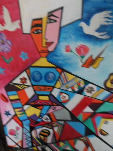 Painting titled "SC 11/21  D" by Marie-Françoise Gallone, Original Artwork, Acrylic Mounted on Wood Stretcher frame