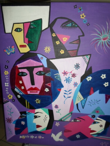 Peinture intitulée "SC 1/22  E" par Marie-Françoise Gallone, Œuvre d'art originale, Acrylique Monté sur Châssis en bois