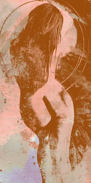 Blind For A Minute I | graffiti nude woman silhouette 数字艺术 标题为“Blind For A Minute…” 由Marco Paludet, 原创艺术品, 丙烯