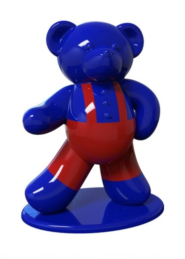 雕塑 标题为“Ours bleu et rouge…” 由Harouna Andre Guillabert Gacko, 原创艺术品, 树脂