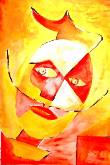 Painting titled "Des moustaches" by Uljana Bekis, Original Artwork, Acrylic