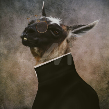 数字艺术 标题为“Portrait of a llama…” 由Ievgeniia Bidiuk, 原创艺术品, 数字油画