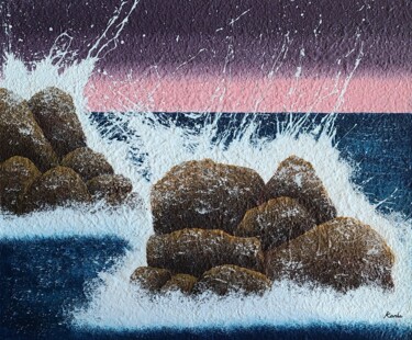 Painting titled "break the waves1" by So Hyon Kim, Original Artwork, Acrylic