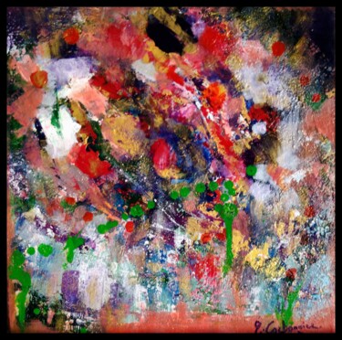 Painting titled "Un petit coin print…" by Myriam Carbonnier, Original Artwork, Acrylic
