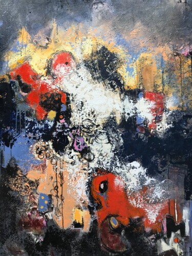 Painting titled "Nature sauvage" by Jean Brisé, Original Artwork, Acrylic Mounted on Wood Stretcher frame