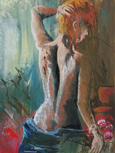 Peinture intitulée "dos" par Bruno Devault, Œuvre d'art originale, Pastel