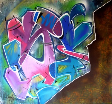 Peinture intitulée "100 titres 74" par Saname, Œuvre d'art originale, Bombe aérosol