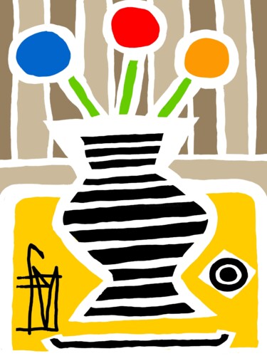 数字艺术 标题为“vase 2” 由Franck Vidal, 原创艺术品, 数字油画