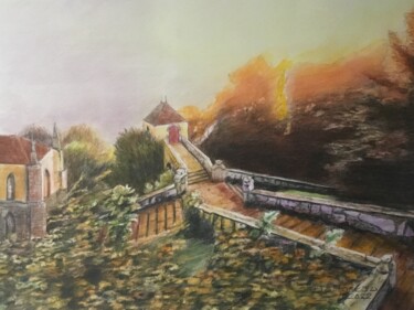 Peinture intitulée "ENVAHISSEMENT MATIN…" par Jacques Tafforeau, Œuvre d'art originale, Aquarelle