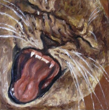 Peinture intitulée "YAWNING CUB" par Joe Johnson, Œuvre d'art originale