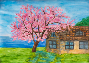 House in Bulgaria Painting titled "House in Bulgaria" by Irina Afonskaya, Original Artwork, Watercolor