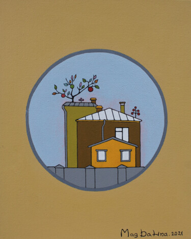 If gardens grew on the roofs Painting titled "If gardens grew on…" by Anastasiia Magdalina, Original Artwork, Acrylic