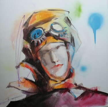 Flying is first Painting titled "Flying is first" by Olga David, Original Artwork, Acrylic Mounted on Wood Panel