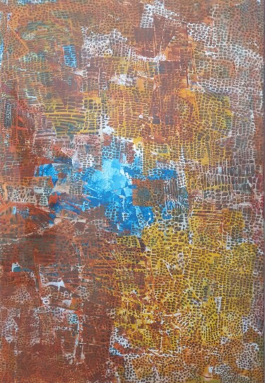 绘画 标题为“Tableau 52 Gouache” 由Gérard Cyne, 原创艺术品, 水粉 安装在木质担架架上
