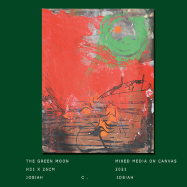 绘画 标题为“The Green Moon” 由Josiah C. Josiah Signature Art Gallery, 原创艺术品, 丙烯