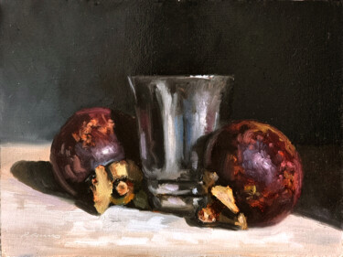 Peinture intitulée "Mangoustans et gobe…" par Pascal Giroud, Œuvre d'art originale, Huile
