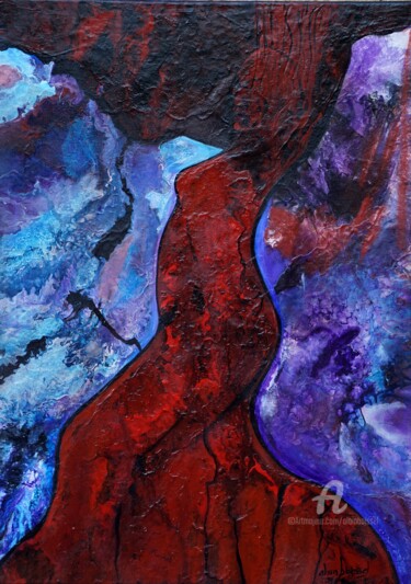 绘画 标题为“La robe rouge” 由Alain Boissel, 原创艺术品, 丙烯