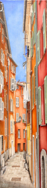 绘画 标题为“Rue de l'Ancien Sén…” 由Claude Ruby, 原创艺术品, 油 安装在木质担架架上