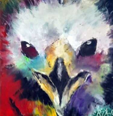 绘画 标题为“Portrait animal” 由Robert Charles, 原创艺术品, 油 安装在纸板上