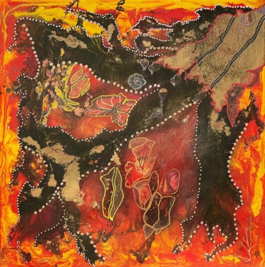 Painting titled "Tentaculaire" by Anne Brigaud, Original Artwork, Acrylic