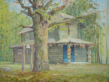 "Church in the forest" Peinture intitulée ""Church in the fore…" par Ales Filipovich, Œuvre d'art originale, Huile