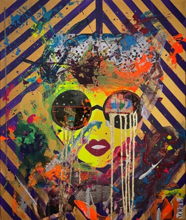 Malerei mit dem Titel "Miss Casino Lisboa…" von Gaelle Skura, Original-Kunstwerk, Acryl