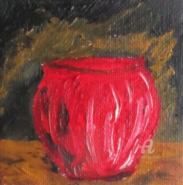 Painting titled "Nature morte Le vas…" by Roberto Urbano, Original Artwork, Oil Mounted on Wood Stretcher frame