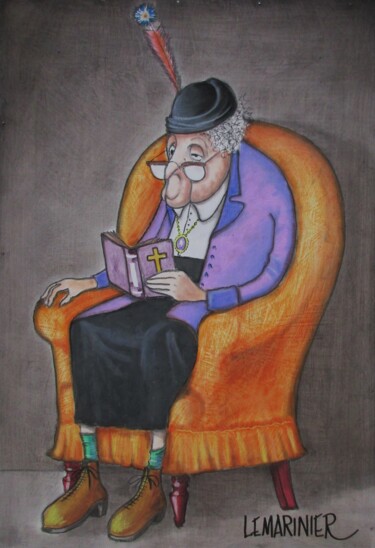 Peinture intitulée "La bigote." par Philippe Lemarinier, Œuvre d'art originale, Acrylique