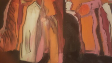 Peinture intitulée "les alignements" par Virginia Tansu, Œuvre d'art originale, Acrylique Monté sur Châssis en bois
