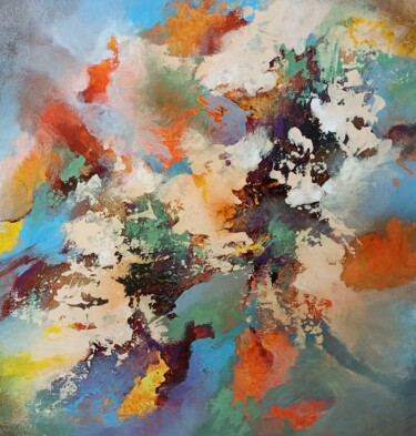 Peinture intitulée "ILE MYSTERIEUSE" par Christiane Hess (CHRYSTAL), Œuvre d'art originale, Acrylique Monté sur Châssis en b…