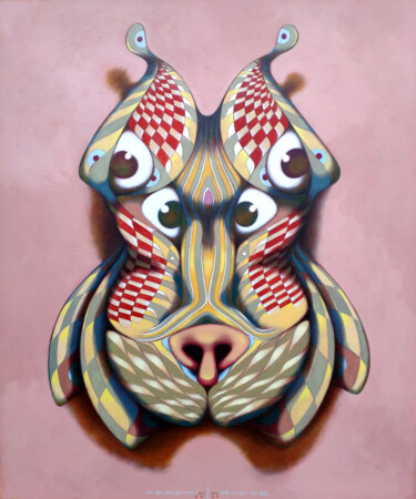 绘画 标题为“The dog mask” 由Federico Cortese, 原创艺术品, 油