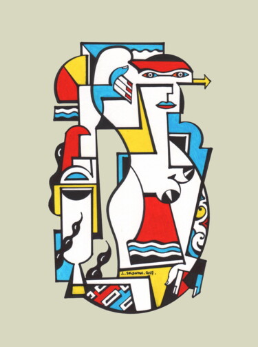 Andrographie N° 37719 Σχέδιο με τίτλο "Andrographie N° 377…" από Lucien Ségura, Αυθεντικά έργα τέχνης, Μαρκαδόρος