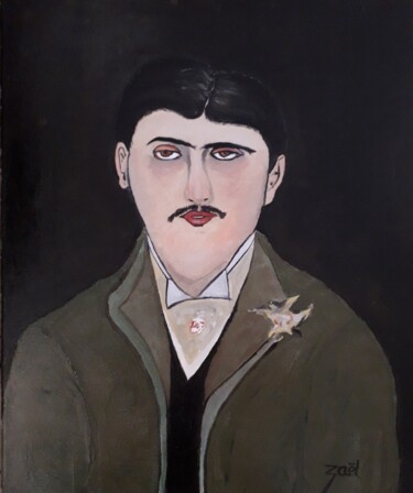 Malerei mit dem Titel "MARCEL PROUST 1871-…" von Zaël, Original-Kunstwerk, Öl