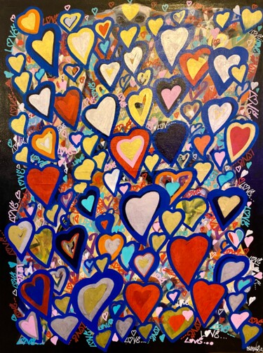 Painting titled "Love Yoda" by Baroke, Original Artwork, Marker Mounted on Wood Stretcher frame