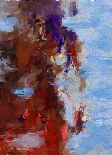 Portrait Beautiful woman in the wind 绘画 标题为“Portrait Beautiful…” 由Marina Fedorova, 原创艺术品, 油
