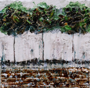 the green garden Pittura intitolato "the green garden" da Donatella Marraoni, Opera d'arte originale, Olio