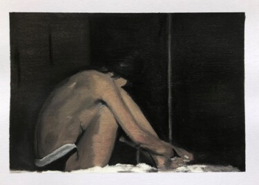 Peinture intitulée "Petite étude femme" par Octavia Sellier, Œuvre d'art originale, Huile