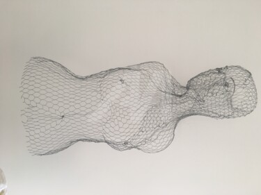 Sculpture intitulée "Confinée" par Madorssane, Œuvre d'art originale, Fil de fer