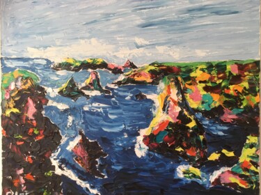 Painting titled "Belle Ile, aiguille…" by Carole Hurel, Original Artwork, Oil