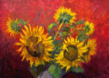 Sunlit Energy Malerei mit dem Titel "Sunlit Energy" von Elena Tretiakova, Original-Kunstwerk, Öl Auf Keilrahmen aus Holz montiert