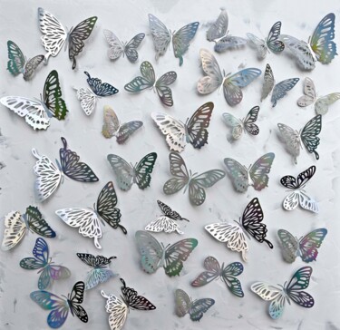 雕塑 标题为“Butterfly park 6” 由Sumit Ratta, 原创艺术品, 塑料 安装在木板上