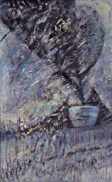 Painting titled "In the fog" by Petr Ldin, Original Artwork, Oil