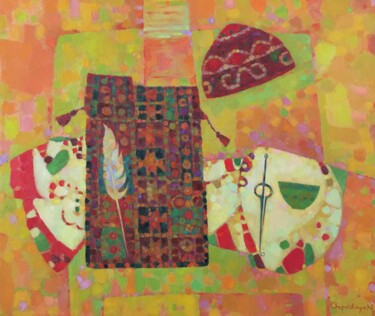 The souvenirs Painting titled "The souvenirs" by Natalya Chepulskaya, Original Artwork, Oil Mounted on Wood Stretcher frame
