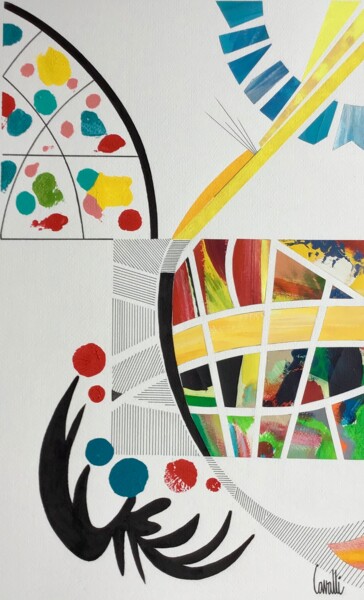 Dessin intitulée "22 1011 Le vitrail" par Pascal Cavalli, Œuvre d'art originale, Acrylique