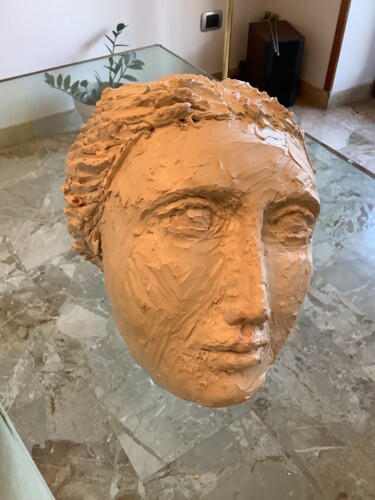 Sculptuur getiteld "Il pensiero" door Valentina Majer, Origineel Kunstwerk, Klei