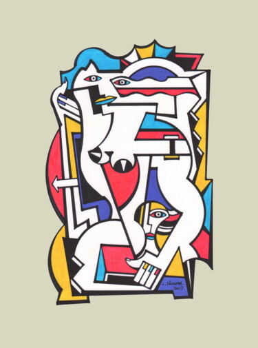 Andrographie N° 22148 Dessin intitulée "Andrographie N° 221…" par Lucien Ségura, Œuvre d'art originale, Marqueur
