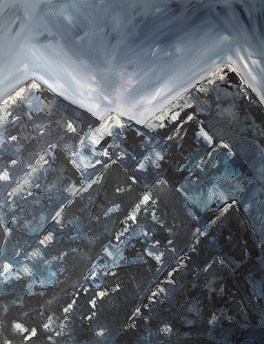 绘画 标题为“Night mountains” 由Elena Dobkin, 原创艺术品, 丙烯 安装在木质担架架上